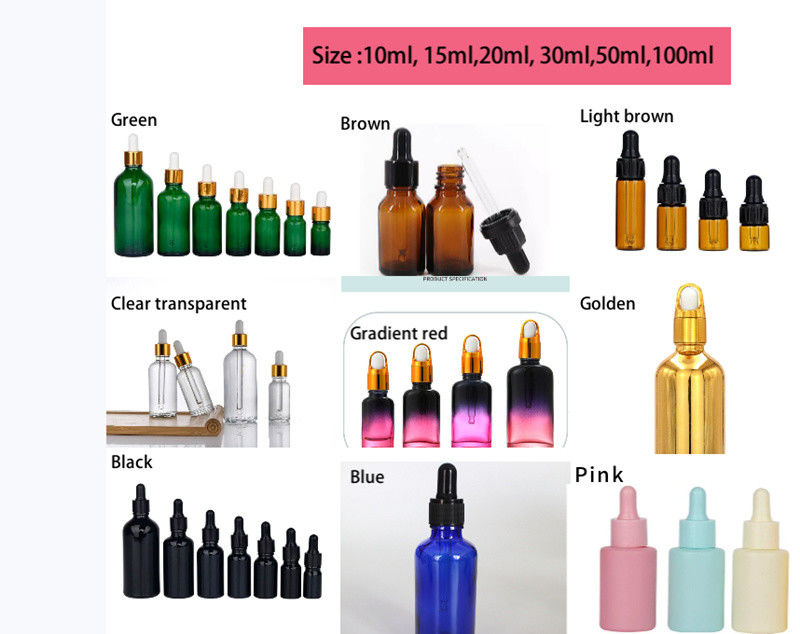30 ml 50 ml d'électroplaquage or argent verre Spray Cosmétiques Bouteille Cosmétiques or Bouteille d' huile essentielle