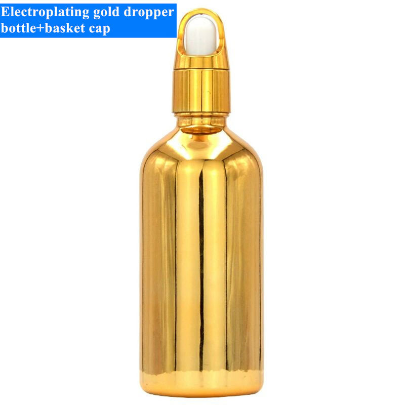 10 ml 20 ml 30 ml 50 ml Bouteille d' huile essentielle d' or électroplatée Bouteille d' or de petite taille Cosmétiques Bouteille gouttelette en verre