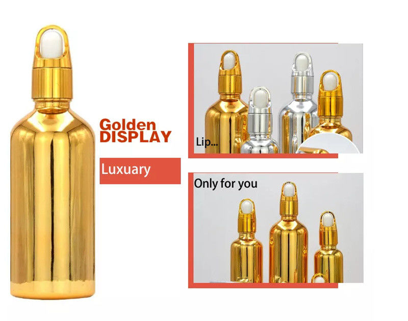 10 ml 20 ml 30 ml 50 ml Bouteille d' huile essentielle d' or électroplatée Bouteille d' or de petite taille Cosmétiques Bouteille gouttelette en verre