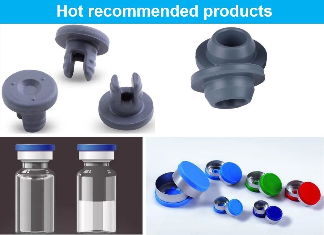 13 mm 20 mm 32 mm Utilisation médicale Bleu gris Lyophilisation Bouteilles en caoutchouc butyle pour flacon en verre Bouteille de perfusion en verre