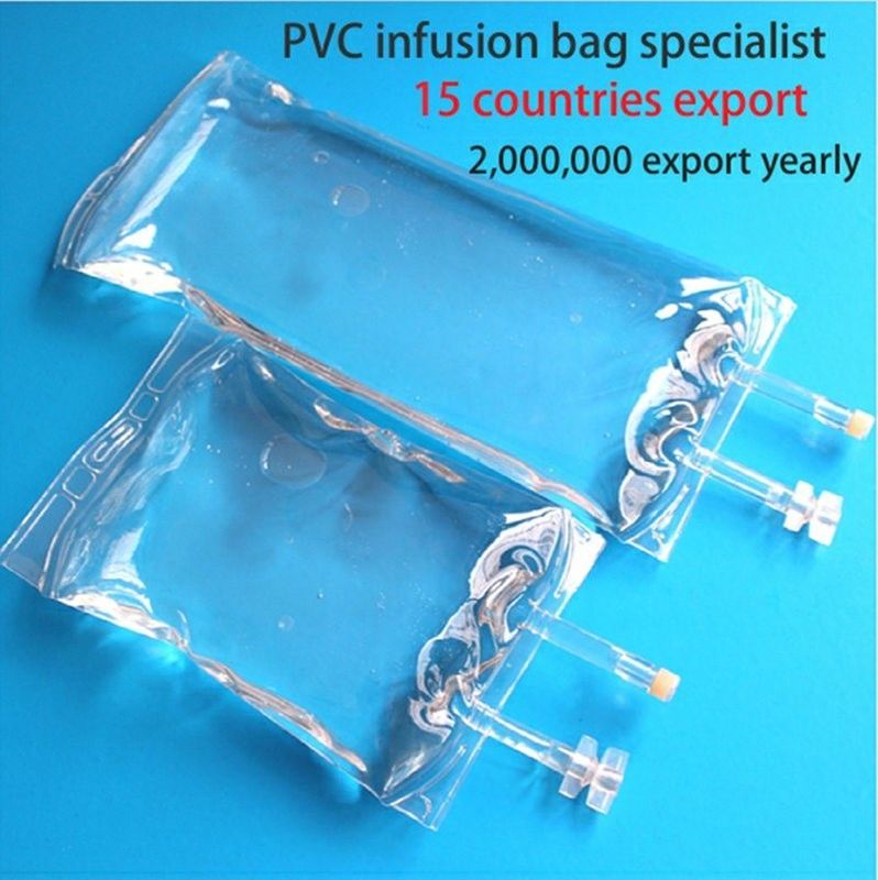 250 Cc 500cc 1000cc 2000ml sacs de solution liquide pour IV Dehp sacs de perfusion gratuits de qualité médicale en PVC transparent jetable