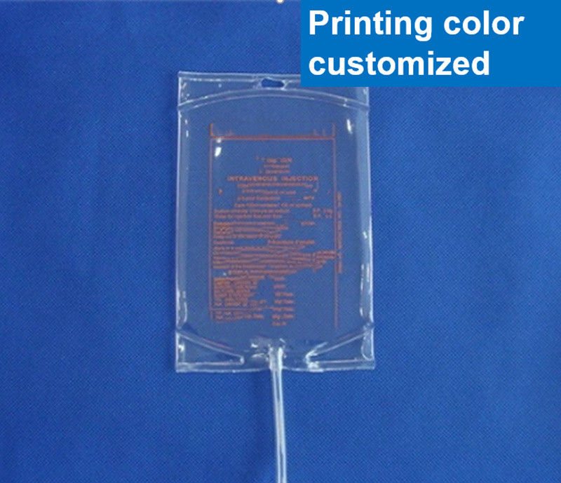 500 ml de sac IV pour liquide médical à solution à double tube, sac pour perfusion non DEHP, sac IV vide, porte unique avec tour de papillon