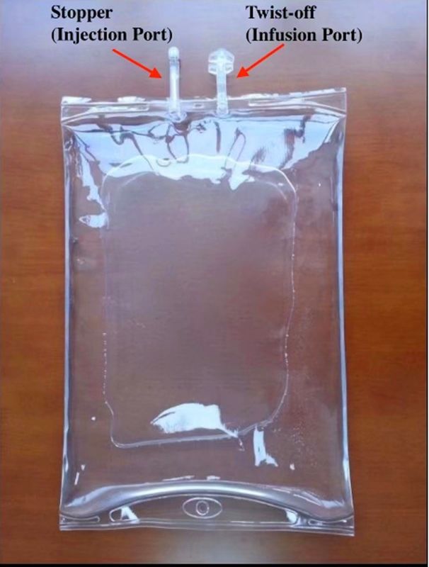 2000 ml 3000 ml 5000 ml Papillon à double port Torsion hors transfusion Sac à perfusion PVC jetable pour vétérinaire