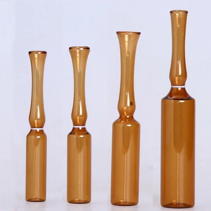 Ampoules de verre borosilicate standard USP 2 ml 5 ml 10 ml vides de couleur ambrée et transparente pour les injections de pénicilline