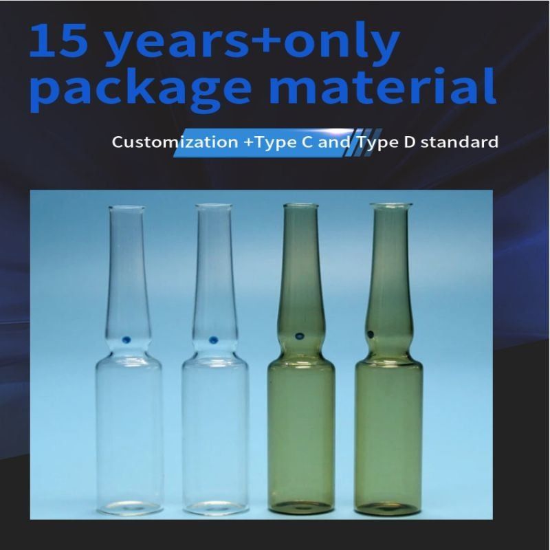 Ampoules de verre borosilicate standard USP 2 ml 5 ml 10 ml vides de couleur ambrée et transparente pour les injections de pénicilline
