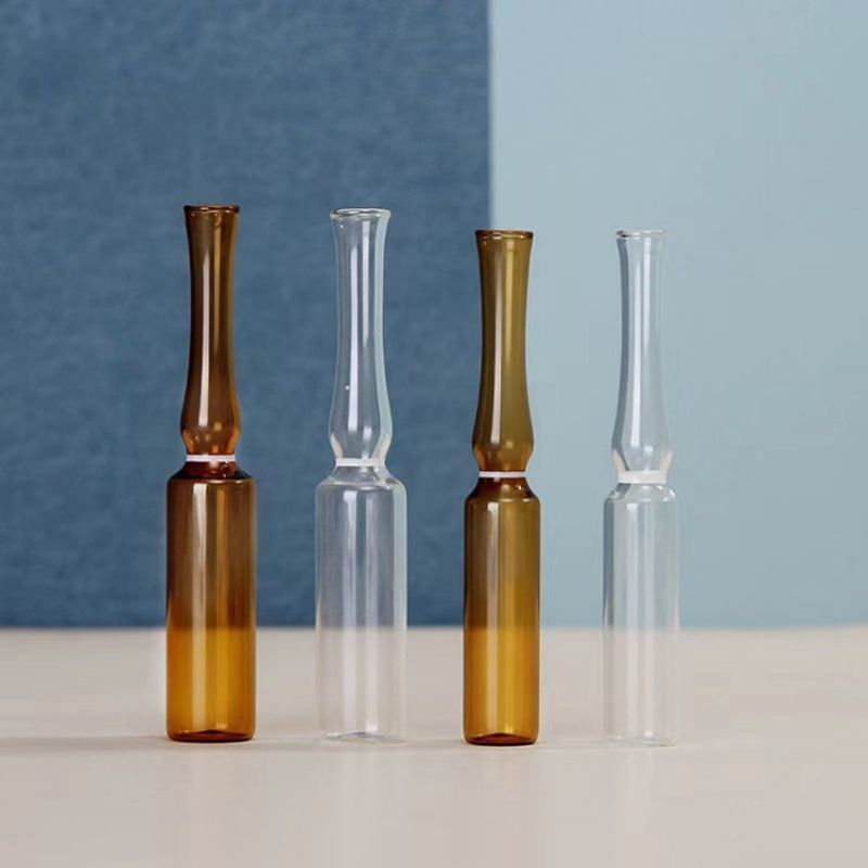 1 ml 2 ml 5 ml Boucle de rupture Ampoule en verre ambrée transparente USP I Emballage pharmaceutique Ampoule en verre avec norme ISO