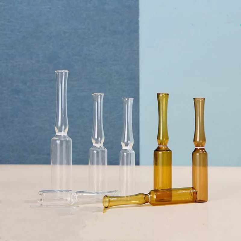 1 ml 2 ml 5 ml Boucle de rupture Ampoule en verre ambrée transparente USP I Emballage pharmaceutique Ampoule en verre avec norme ISO