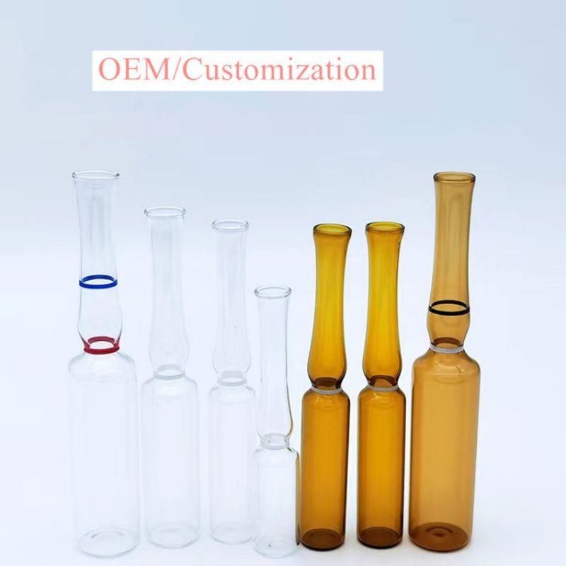 1ml5ml 10ml 20ml cosmétique soins de la peau pharmaceutique ampoule en verre anneau couleur imprimerie de logo imprimerie à écran imprimerie de formulaire B formulaire