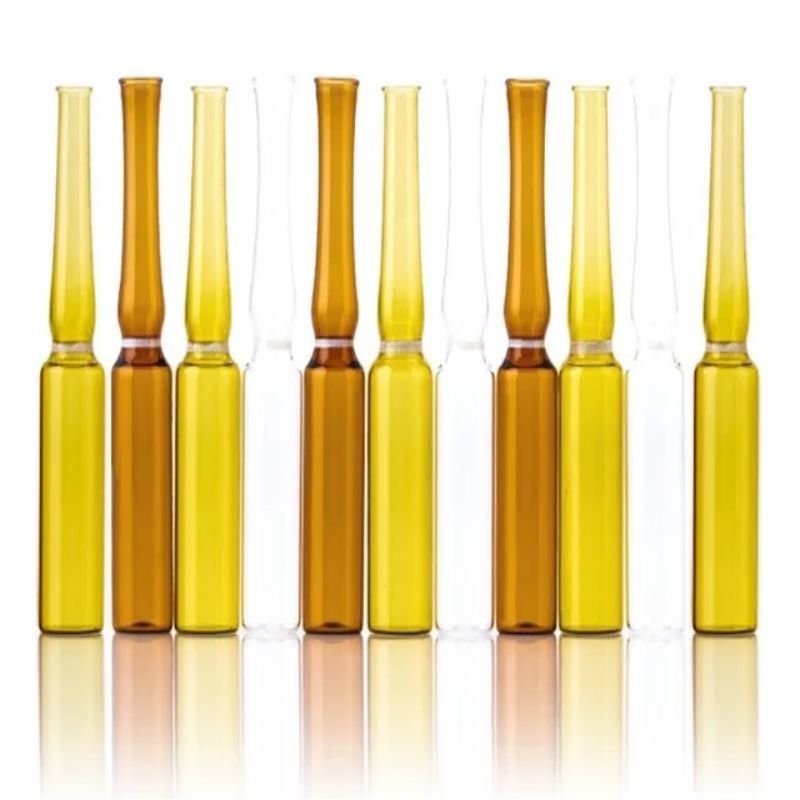 Ampoule de verre tubulaire ambrée transparente de 5 ml, 10 ml et 20 ml avec anneau couleur rupture médicale Ampoule de verre borosilicate neutre