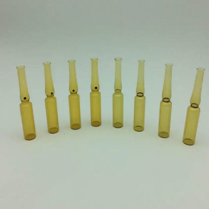Ampoule de verre tubulaire ambrée transparente de 5 ml, 10 ml et 20 ml avec anneau couleur rupture médicale Ampoule de verre borosilicate neutre