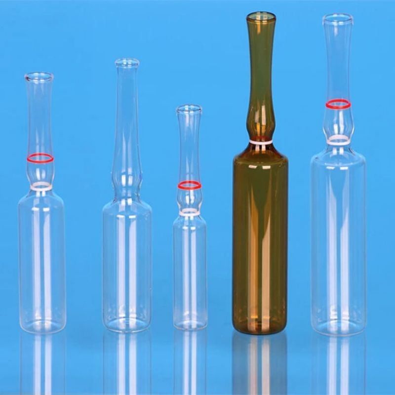 Ampoule pharmaceutique ambrée transparente standard ISO Flacon type C Ampoule vide