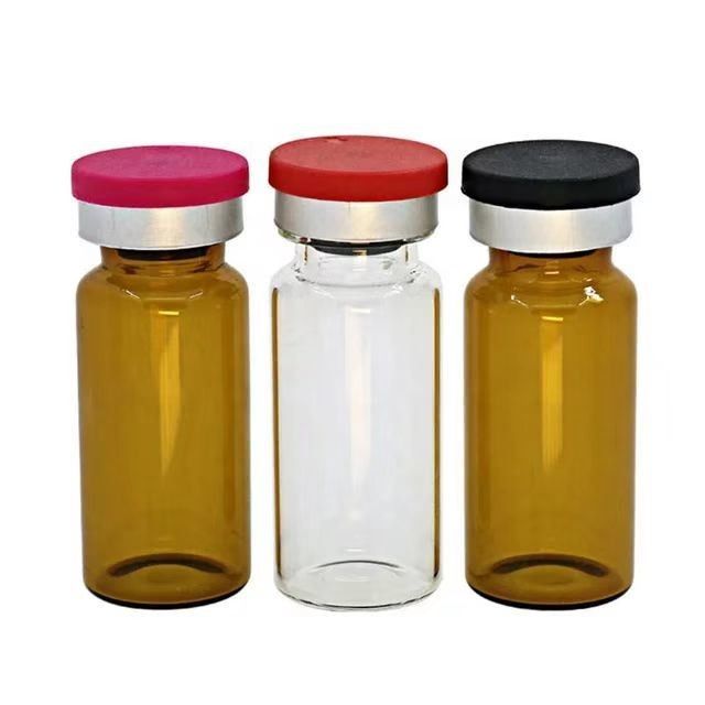 5 ml 7 ml 10 ml Produit pharmaceutique Ambre clair Lyophilisation tubulaire crimp top Flacons en verre avec capuchon déverrouillé