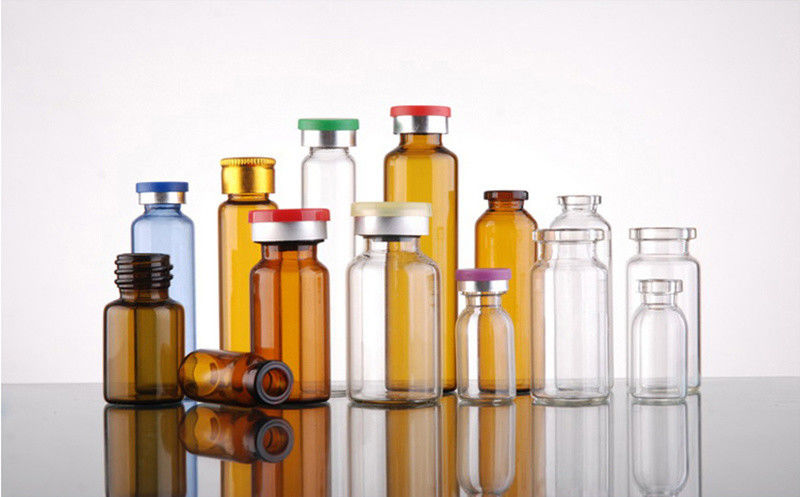 Bouteilles d'injection stériles tubulaires en verre avec bouchon en caoutchouc