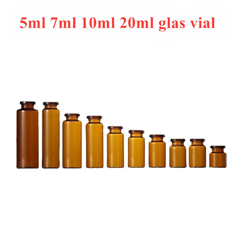 7 ml 10 ml Ambre clair Stérilisé pharmaceutique pour injection Tubulaire stérile Vials de verre vides pour usage médical Antibiotiques