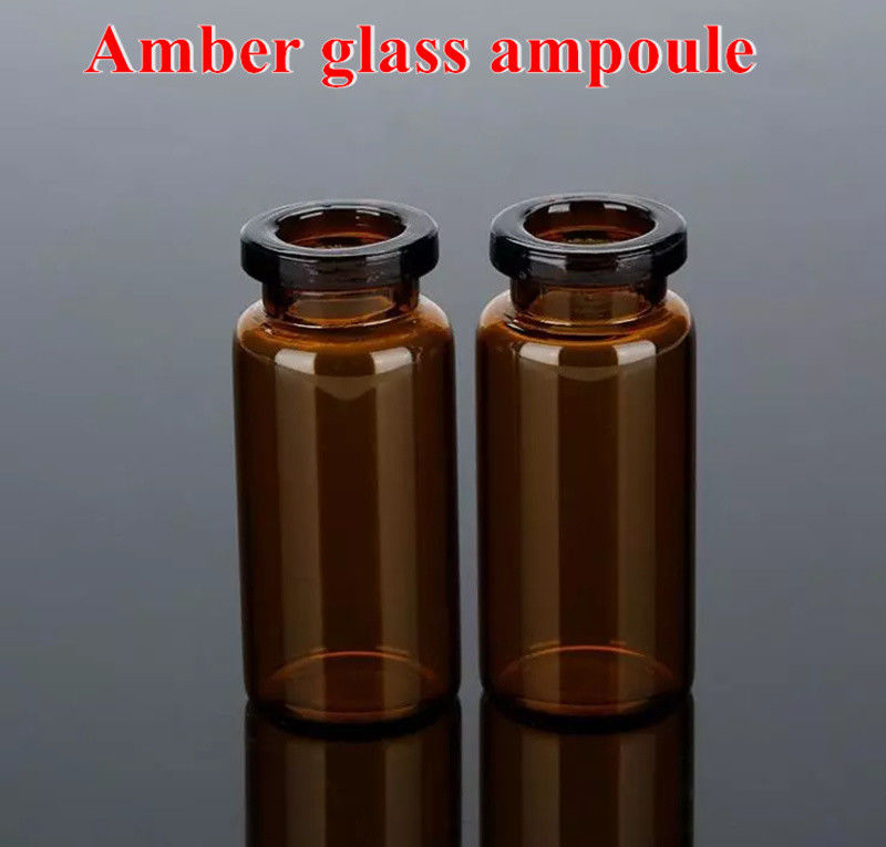 5 ml 10 ml 20 ml ampoule claire stérile injectable marron vide flacon de verre pharmaceutique injectable avec bouchon en caoutchouc butyle
