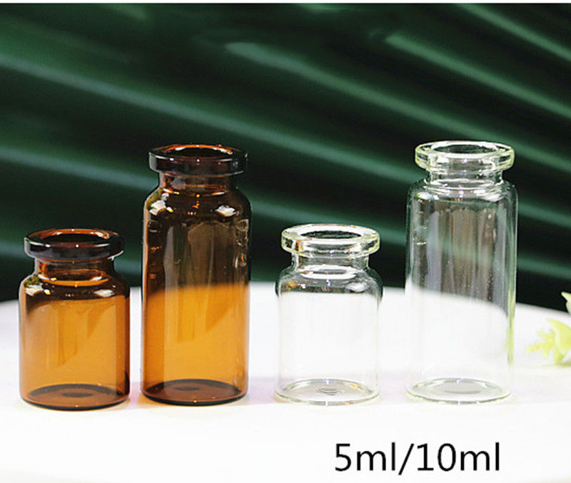 Flacon de verre moulé de type I Flacon de verre médical de 10 ml avec bouchon en caoutchouc