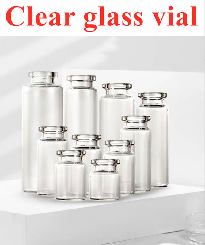 Vial en verre borosilicate de 5 ml, 7 ml et 20 ml, stérile, clair, 10 ml, avec capuchon
