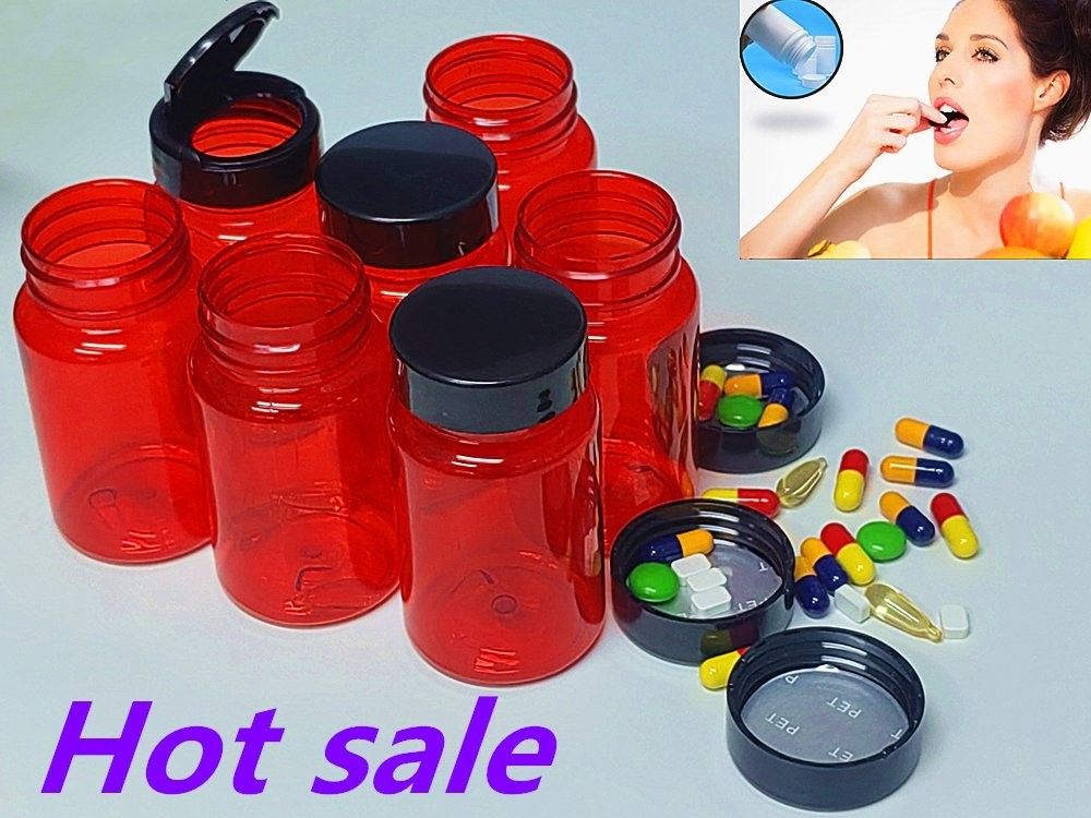 Bouteille pharmaceutique en PET de 100 ml et 150 ml Capsule de vitamines Comprimé Pilule Supplément en plastique Capsule de soins de santé Bouteille de médicament