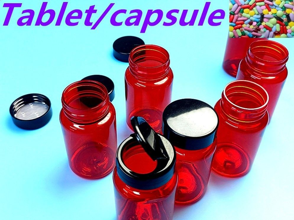 Bouteille pharmaceutique en PET de 100 ml et 150 ml Capsule de vitamines Comprimé Pilule Supplément en plastique Capsule de soins de santé Bouteille de médicament