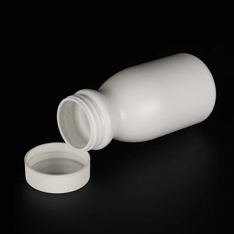 Bouche large vide 100 ml 150 ml de plastique blanc PE Pilule pharmaceutique Récipient capsule Médecine Vitamine biberon