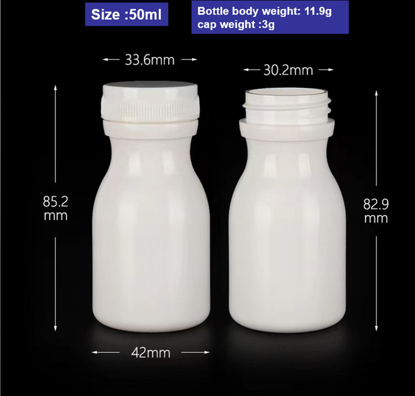 Vacuum Ronde 50 ml 100 ml 150 ml Capsule en HDPE blanc Comprimés pilule Bouteilles de plastique Suppléments de plastique Bouteille de médicament PE en plastique