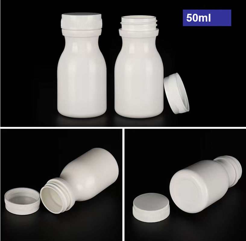 Vacuum Ronde 50 ml 100 ml 150 ml Capsule en HDPE blanc Comprimés pilule Bouteilles de plastique Suppléments de plastique Bouteille de médicament PE en plastique
