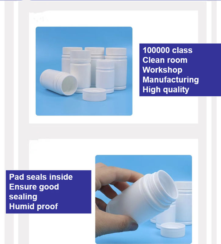 30 ml 50 ml 100 ml PE blanc vide en plastique Capsule de vitamines Supplément de santé Comprimé Médecine Capsule Bouteilles de pilules