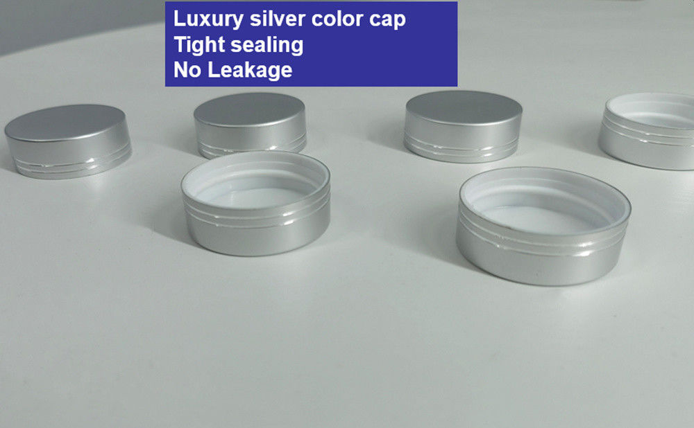 Bouteille en plastique bleu PET 100 ml en capsule avec capuchon à vis argenté