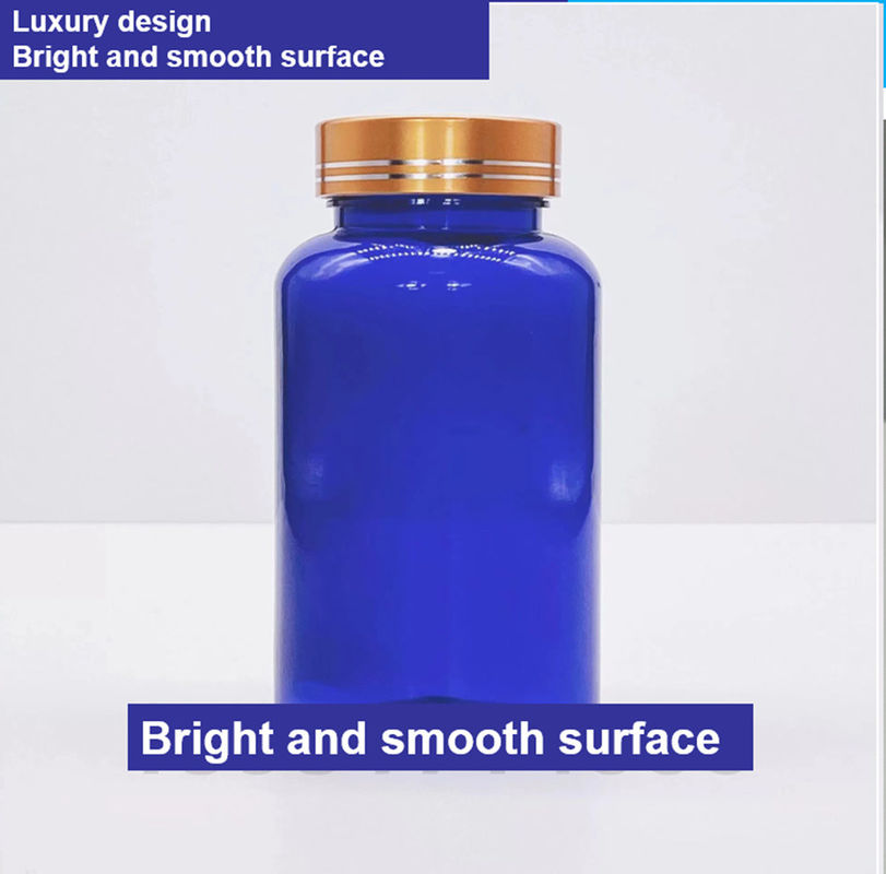 Bouteille en plastique de 100cc 120cc 150cc pour pilules Capsules bleu transparent pour animaux de compagnie Bouteille de médicament en plastique solide rechargeable