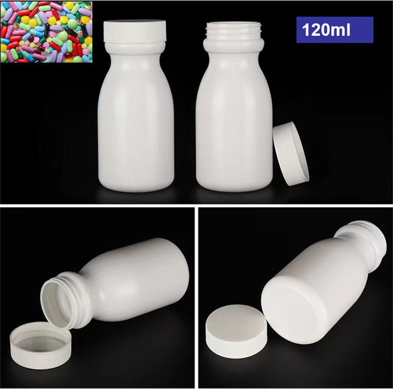 50 ml 120 ml 150 ml Pilule blanche vide en PEHD Contenant médicament Pilule en capsule de vitamines Entreposage Médicament en plastique Bouteille PEHD M