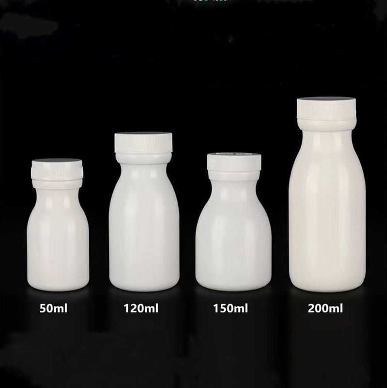 50 ml 120 ml 150 ml Pilule blanche vide en PEHD Contenant médicament Pilule en capsule de vitamines Entreposage Médicament en plastique Bouteille PEHD M