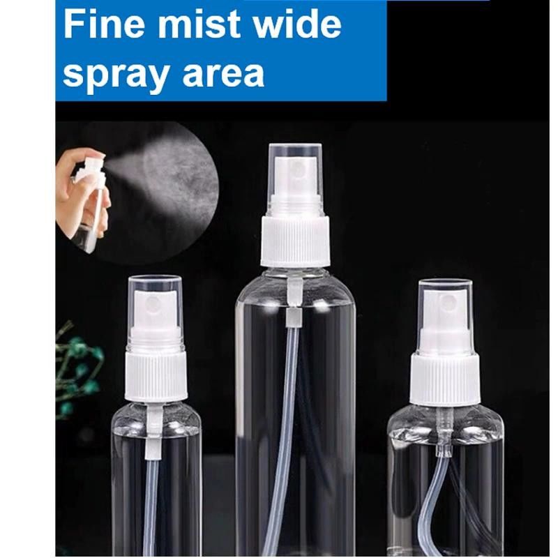 Taille de Voyage portable Bouteille de pulvérisation en plastique vide Alcool PET désinfectant pour les mains Pompe à pulvérisation blanche Bouteille de pulvérisation en plastique