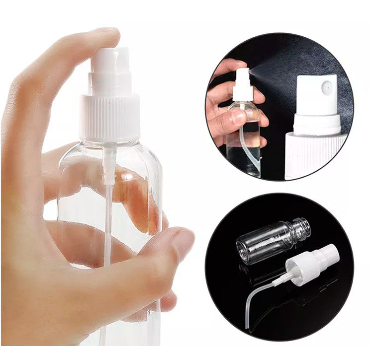 Taille de Voyage portable Bouteille de pulvérisation en plastique vide Alcool PET désinfectant pour les mains Pompe à pulvérisation blanche Bouteille de pulvérisation en plastique
