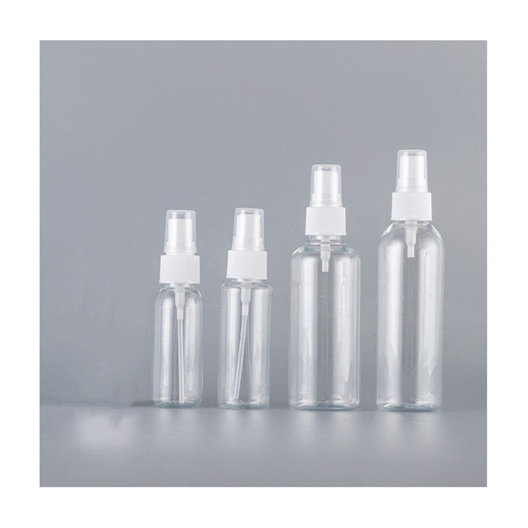 PET Bouteille de pulvérisation de brouillard en plastique vide transparente Alcool de parfum Bouteilles de pulvérisation en plastique rechargeables avec pompe de pulvérisation de brouillard fin