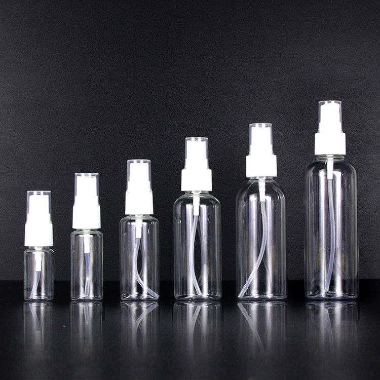 PET Bouteille de pulvérisation de brouillard en plastique vide transparente Alcool de parfum Bouteilles de pulvérisation en plastique rechargeables avec pompe de pulvérisation de brouillard fin