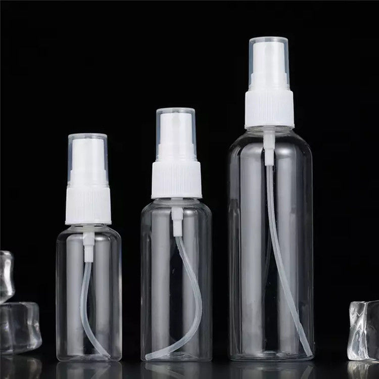 PET Bouteille de pulvérisation de brouillard en plastique vide transparente Alcool de parfum Bouteilles de pulvérisation en plastique rechargeables avec pompe de pulvérisation de brouillard fin