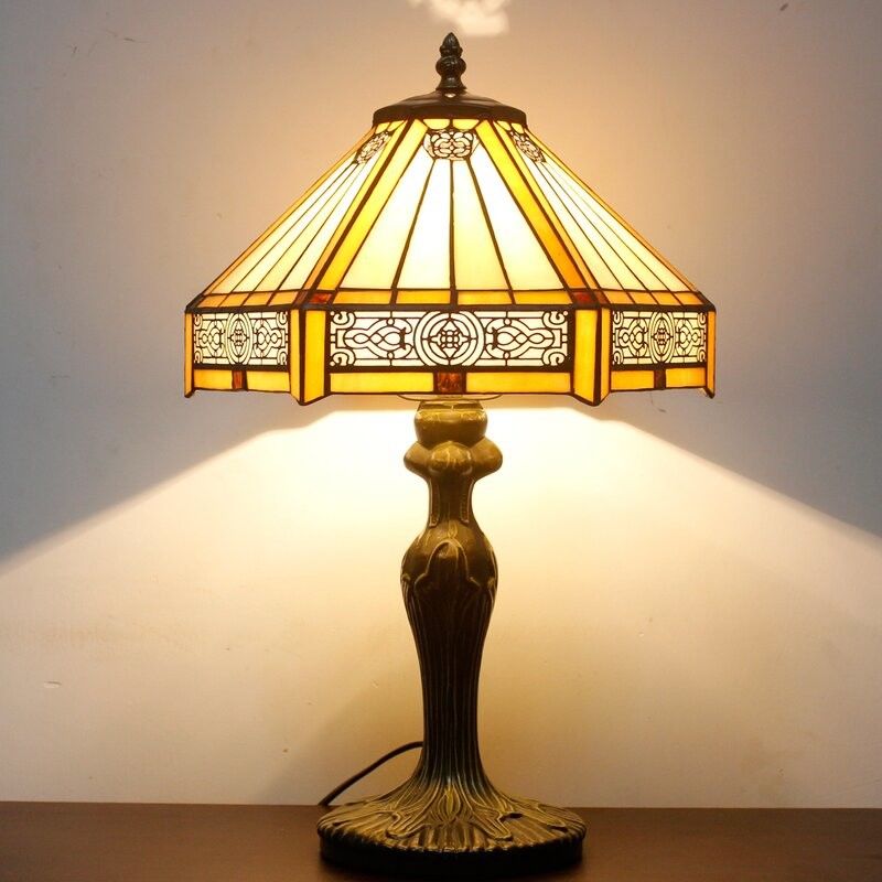30cm Hexagon Studio rétro Chambre à coucher chaude Maison Lampe décorative artisanale Lampe de table de luxe en verre turc