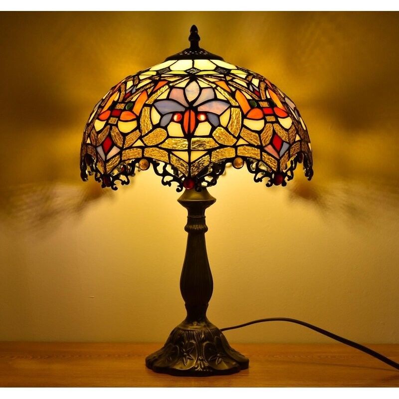 12 pouces européen américain pastorale rétro Elk vitrail lampe de table salon chambre à coucher à côté de la lampe de bureau cadeau Art