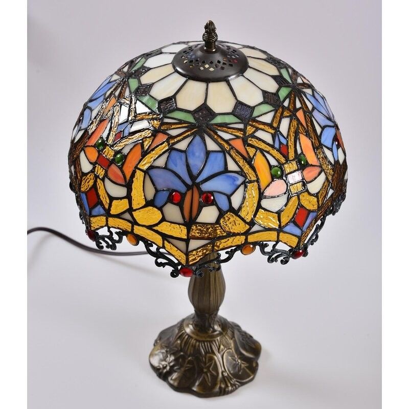 12 pouces européen américain pastorale rétro Elk vitrail lampe de table salon chambre à coucher à côté de la lampe de bureau cadeau Art