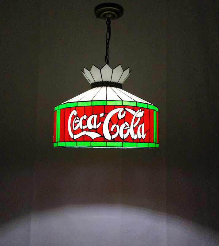 12' Bar Restaurant Café Salle à manger Lumière suspendue Plafond Lumière vitrée rouge Lampade suspendue à l'éclairage LED