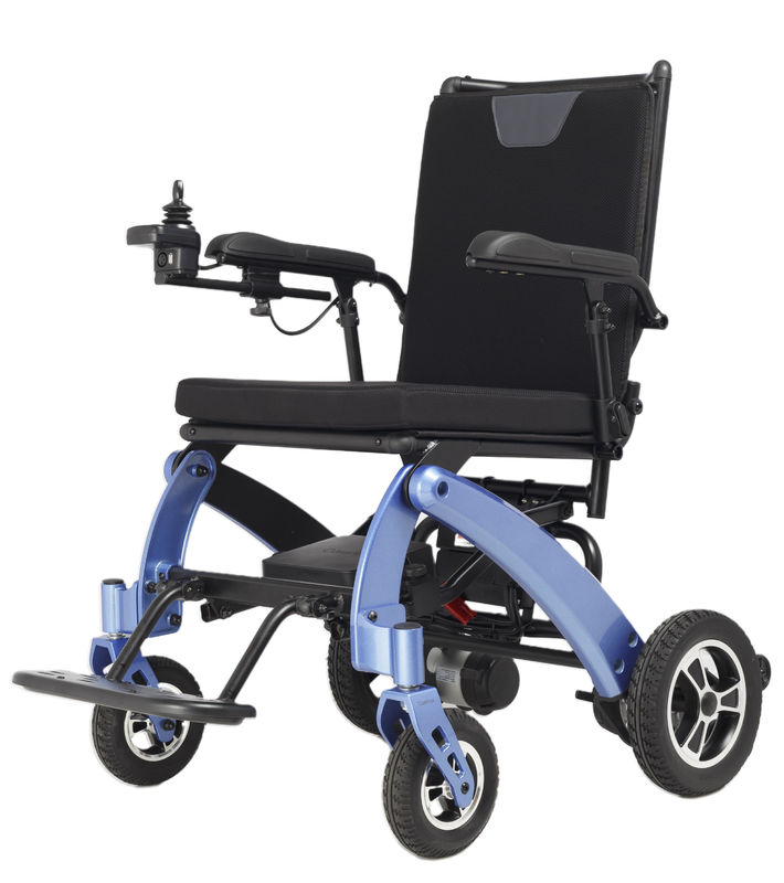 Adultes handicapés handicapés voyage portable léger télécommande pliable fauteuil roulant électrique avec commande joystick