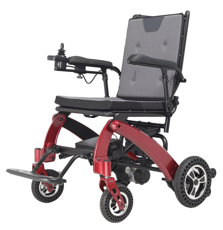 Adultes handicapés handicapés voyage portable léger télécommande pliable fauteuil roulant électrique avec commande joystick